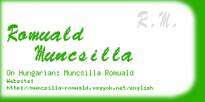 romuald muncsilla business card